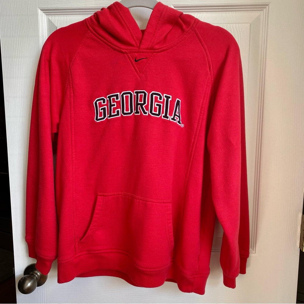 Georgia Nike red Hoodie Youth size 16-18. Great used condition. Go Dawgs!
